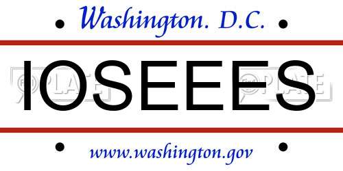 IOSEEES District Of Columbia License Plate