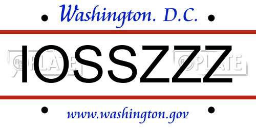 IOSSZZZ District Of Columbia License Plate