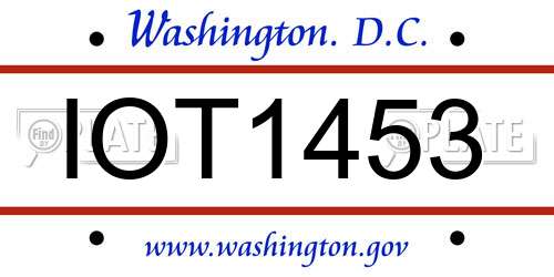 IOT1453 District Of Columbia License Plate