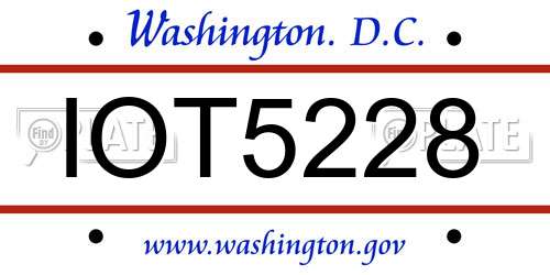 IOT5228 District Of Columbia License Plate