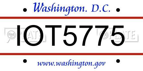 IOT5775 District Of Columbia License Plate