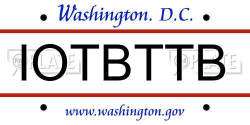 IOTBTTB District Of Columbia License Plate