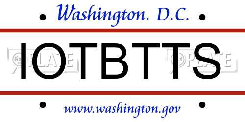 IOTBTTS District Of Columbia License Plate