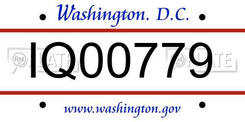 IQ00779 District Of Columbia License Plate
