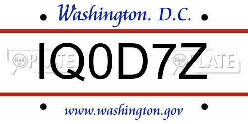 IQ0D7Z District Of Columbia License Plate