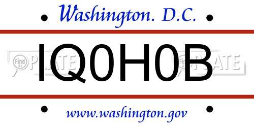 IQ0H0B District Of Columbia License Plate