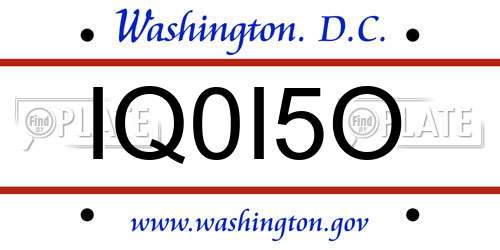 IQ0I5O District Of Columbia License Plate