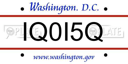 IQ0I5Q District Of Columbia License Plate
