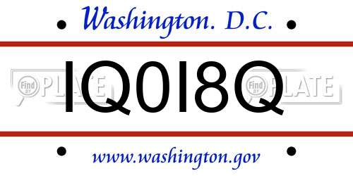 IQ0I8Q District Of Columbia License Plate