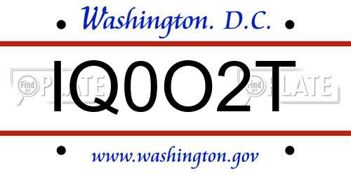 IQ0O2T District Of Columbia License Plate