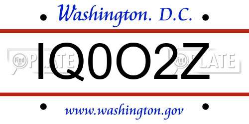 IQ0O2Z District Of Columbia License Plate