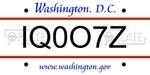 IQ0O7Z District Of Columbia License Plate
