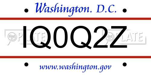 IQ0Q2Z District Of Columbia License Plate