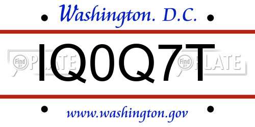 IQ0Q7T District Of Columbia License Plate