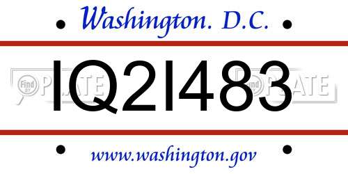 IQ2I483 District Of Columbia License Plate