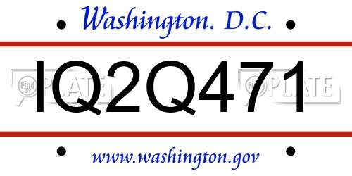 IQ2Q471 District Of Columbia License Plate