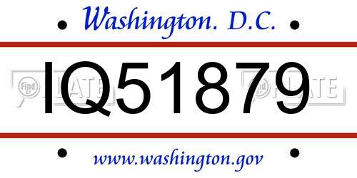 IQ51879 District Of Columbia License Plate