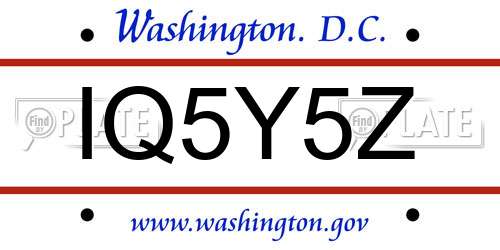 IQ5Y5Z District Of Columbia License Plate