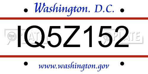 IQ5Z152 District Of Columbia License Plate