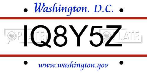 IQ8Y5Z District Of Columbia License Plate