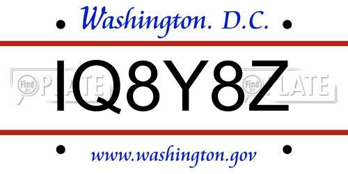 IQ8Y8Z District Of Columbia License Plate