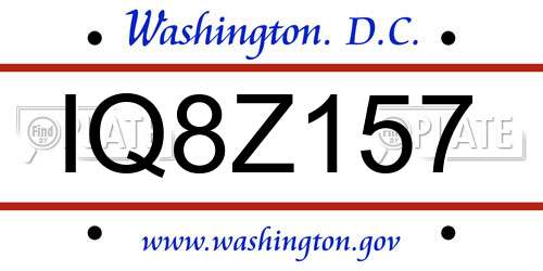 IQ8Z157 District Of Columbia License Plate