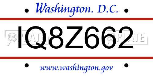 IQ8Z662 District Of Columbia License Plate