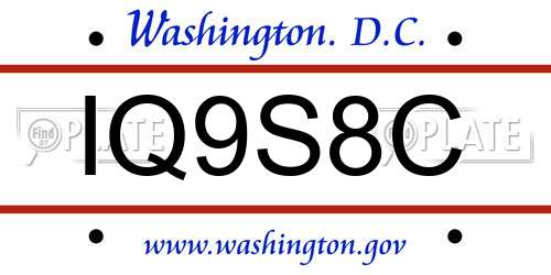 IQ9S8C District Of Columbia License Plate