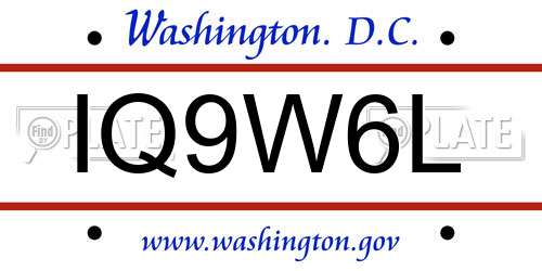 IQ9W6L District Of Columbia License Plate