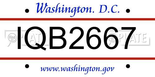 IQB2667 District Of Columbia License Plate