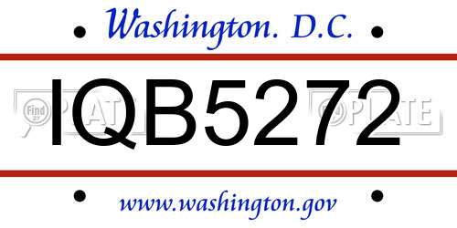IQB5272 District Of Columbia License Plate