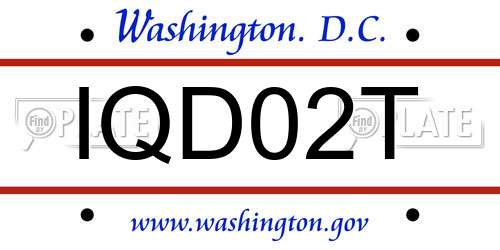 IQD02T District Of Columbia License Plate