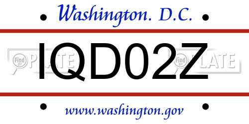 IQD02Z District Of Columbia License Plate