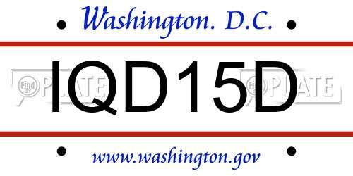 IQD15D District Of Columbia License Plate