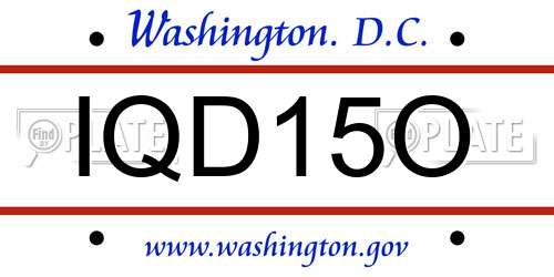 IQD15O District Of Columbia License Plate