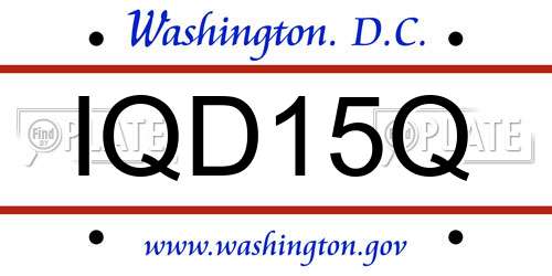 IQD15Q District Of Columbia License Plate