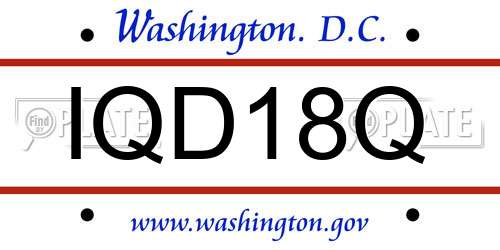 IQD18Q District Of Columbia License Plate