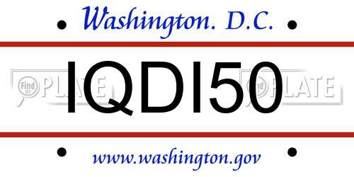 IQDI50 District Of Columbia License Plate