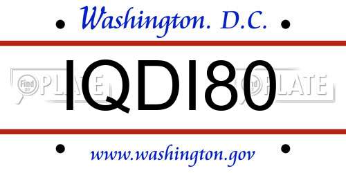 IQDI80 District Of Columbia License Plate