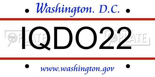 IQDO22 District Of Columbia License Plate