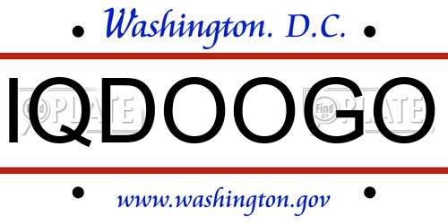 IQDOOGO District Of Columbia License Plate