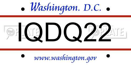 IQDQ22 District Of Columbia License Plate