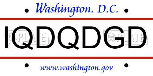 IQDQDGD District Of Columbia License Plate