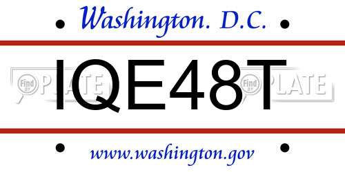 IQE48T District Of Columbia License Plate
