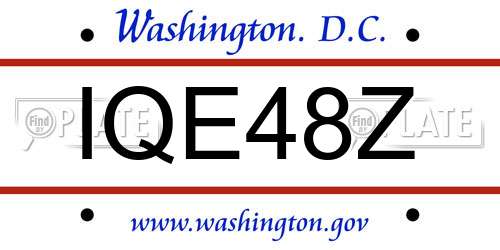 IQE48Z District Of Columbia License Plate