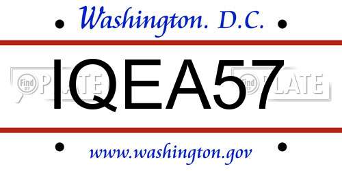 IQEA57 District Of Columbia License Plate
