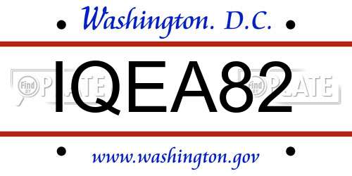 IQEA82 District Of Columbia License Plate