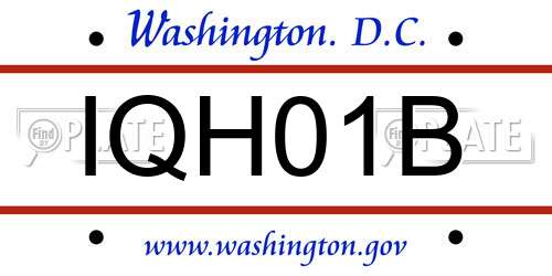 IQH01B District Of Columbia License Plate