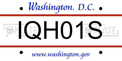 IQH01S District Of Columbia License Plate
