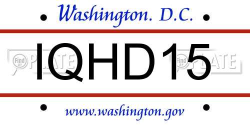 IQHD15 District Of Columbia License Plate